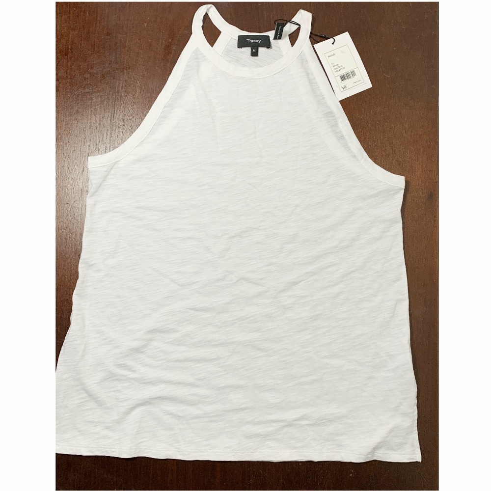 Theory White Sleeveless Tank Top Neo Slub Size M